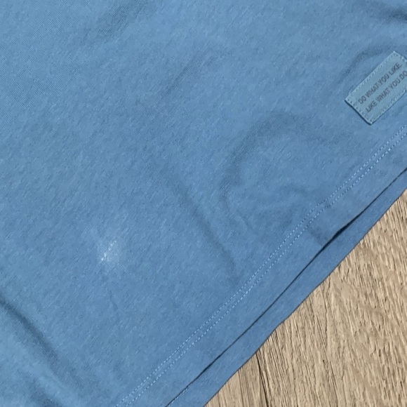 Life is Good Cadet Blue Happy Daisy Screen Print Short Sleeve Tee size S - Picture 10 of 10